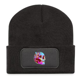 Disco Skull Mosaic - Recycled Patch Beanie - dark grey - Front