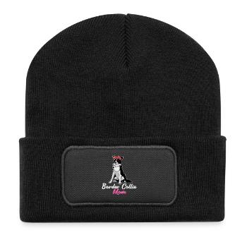 Drôle Border Collie Maman Bandana Design Amoureux des chiens - Beanie recyclé à patch - noir - Devant