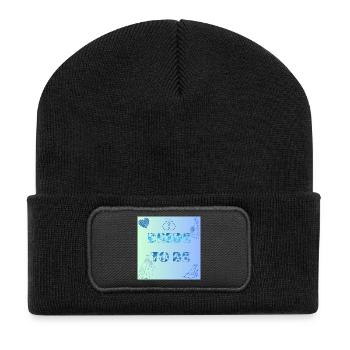 Braut To Be Farbverlauf Muster - Recycelte Patch Beanie - Schwarz - Vorne