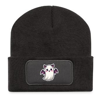Halloween Bat Ghost - Recycled Patch Beanie - dark grey - Front