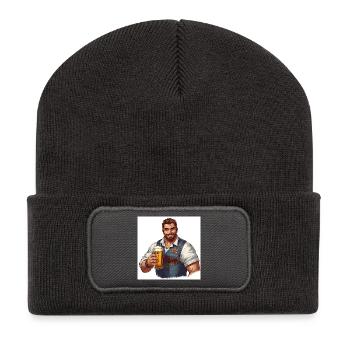 Beer hero in traditional costume look - Recycled Patch Beanie - dark grey - Front