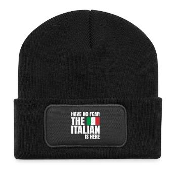 N’ayez pas peur L’Italien est ici Italien drôle - Beanie recyclé à patch - noir - Devant