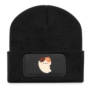 Chat fatigué Commute - Beanie recyclé à patch - noir - Devant