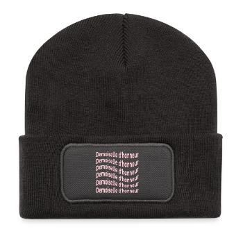 Brautjungfer Braut - Recycelte Patch Beanie - Dunkelgrau - Vorne