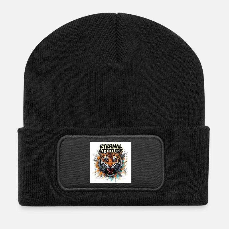 Pose du Tigre Éternel - Beanie recyclé à patch - noir