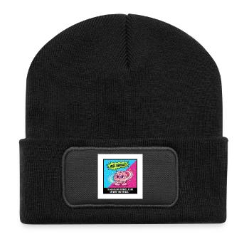 Geniale Idee Brain Pop - Recycelte Patch Beanie - Schwarz - Vorne