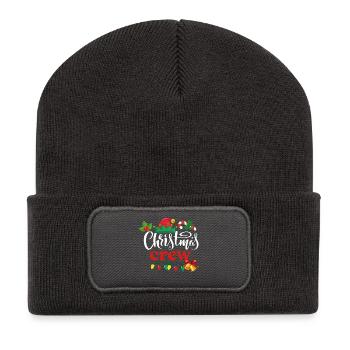 Weihnachts-Crew - Recycelte Patch Beanie - Dunkelgrau - Vorne