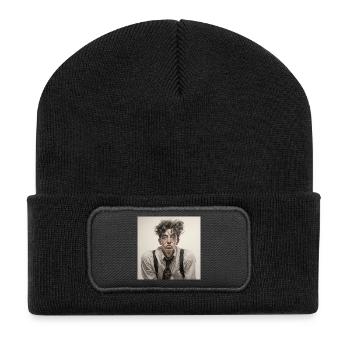 Dreamy Spectacle Wearer Portrait - Recycled Patch Beanie - black - Front