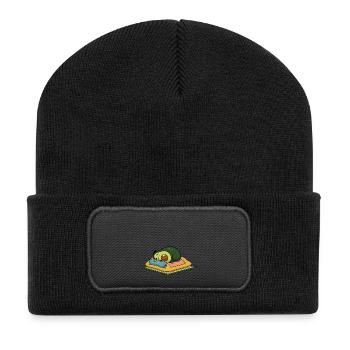Schlavocado Avocado Sleep Pajama Gift Funny - Recycled Patch Beanie - black - Front