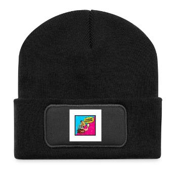 Ich werde zum klassischen Pop-Retro - Recycelte Patch Beanie - Schwarz - Vorne
