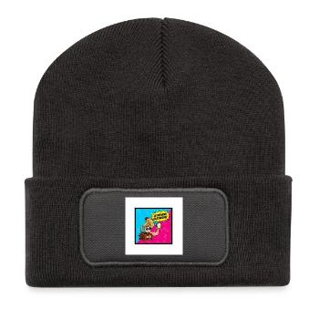Ich werde zum klassischen Pop-Retro - Recycelte Patch Beanie - Dunkelgrau - Vorne