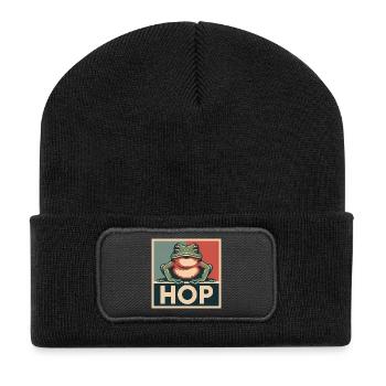 Portland Resistance Frog - USA Protest T-Shirt - Recycled Patch Beanie - black - Front