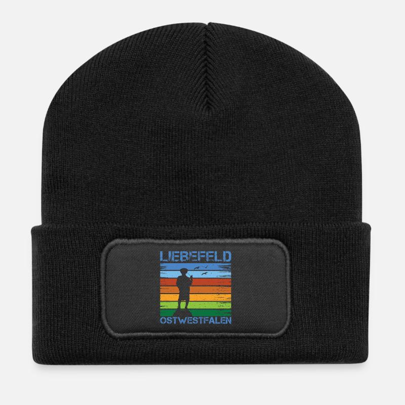 Liebefeld ❤ Leineweber - Recycelte Patch Beanie - Schwarz