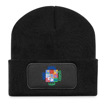 Surfez plus, souciez-vous moins - Beanie recyclé à patch - noir - Devant