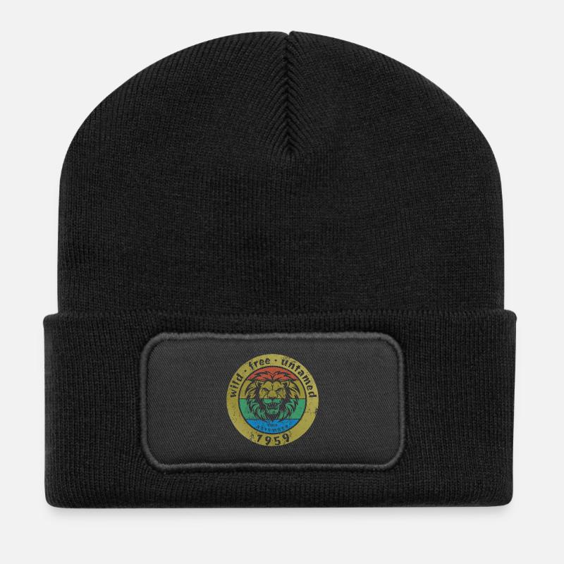 66e anniversaire Sauvage, libre et indompté depuis 11/1959 - Beanie recyclé à patch - noir