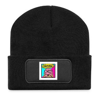Verschwörungstheorie seltsame Welt - Recycelte Patch Beanie - Schwarz - Vorne