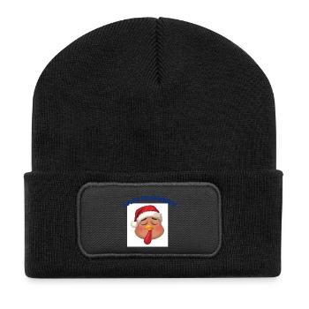 Hungry Turkey Christmas Cartoon - Recycled Patch Beanie - black - Front