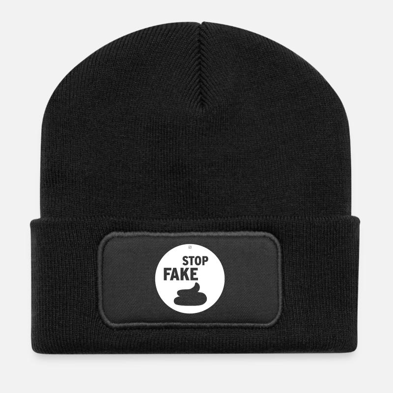 ARRÊTEZ LE FAUX - Beanie recyclé à patch - noir