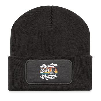 Attention Baby Biker - Recycled Patch Beanie - dark grey - Front