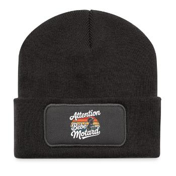 Attention Baby Biker - Recycled Patch Beanie - dark grey - Front