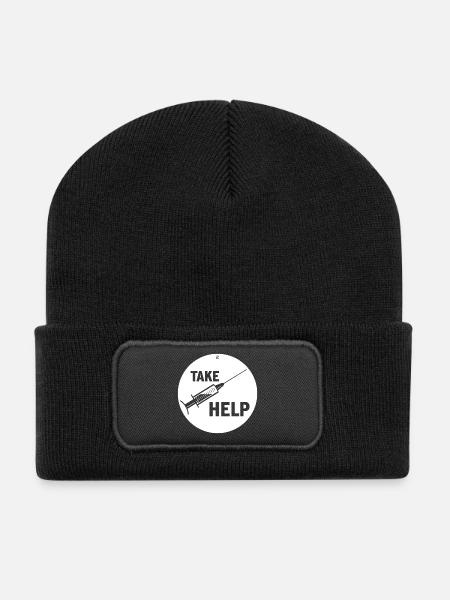 TAKE HELP - Recycled Patch Beanie - black