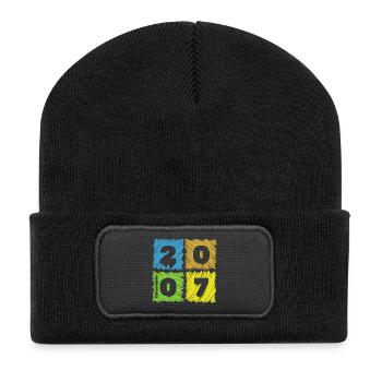 18. Geburtstag Farbige Patches since 12/2007 - Recycled Patch Beanie - black - Front