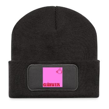Vin chaud Noël - Beanie recyclé à patch - charbon - Devant