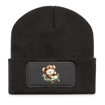 Aviator Teddy - Recycled Patch Beanie - dark grey - Front