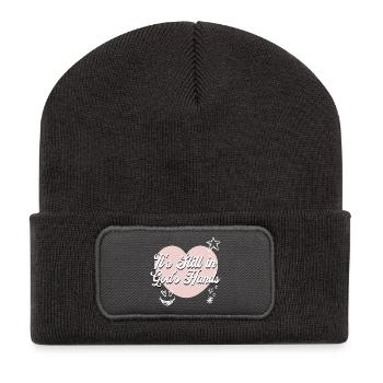 It's Still In God's Hands Christlicher Glaube - Recycelte Patch Beanie - Dunkelgrau - Vorne