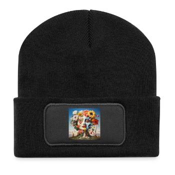 Flower Masks Double Face - Recycled Patch Beanie - black - Front