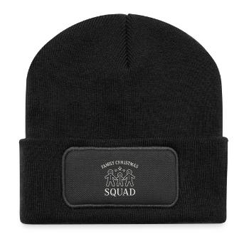 Escouade de Noël en famille - Beanie recyclé à patch - noir - Devant