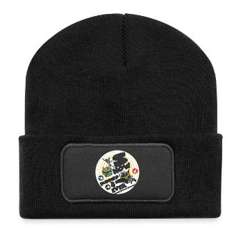 1423-snow_buddies_geel - Beanie recyclé à patch - noir - Devant