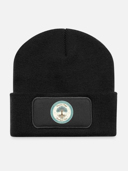 🌱Rooted in Faith Growing in Grace - Recycled Patch Beanie - black