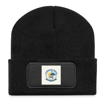Das Büro der Stürme - Sonne und Regen - Recycelte Patch Beanie - Schwarz - Vorne