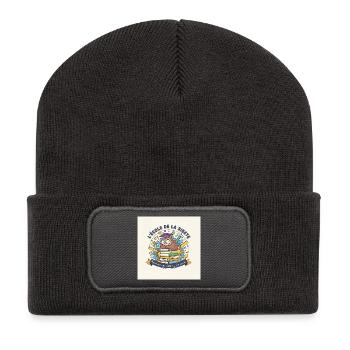 École de la Sieste Hibou Étudiant - Beanie recyclé à patch - charbon - Devant