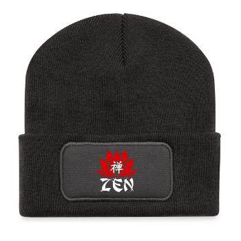 The word Zen in Chinese (white) - Recycled Patch Beanie - dark grey - Front
