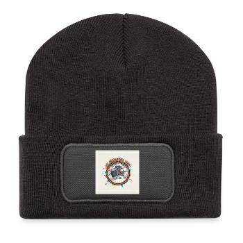 Der verrückte Kameramann Lachende Kamera - Recycelte Patch Beanie - Dunkelgrau - Vorne