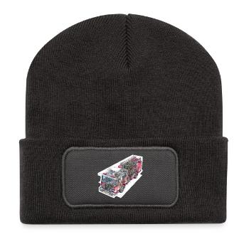 Feuerwehr Truck Detailtechnik - Recycelte Patch Beanie - Dunkelgrau - Vorne