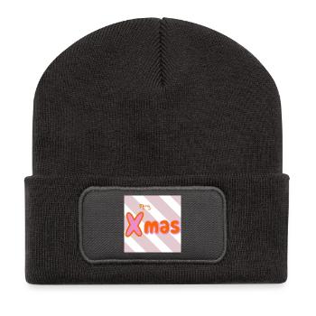 Merry Xmas Groovy Typo - Recycled Patch Beanie - dark grey - Front