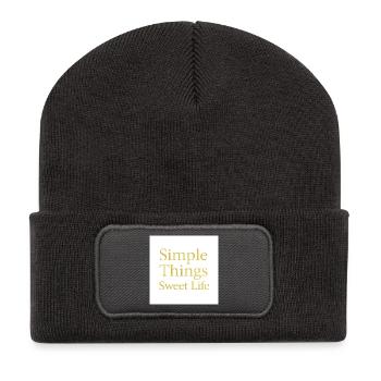 Simple Things Sweet Life (Édition Or) - Beanie recyclé à patch - charbon - Devant