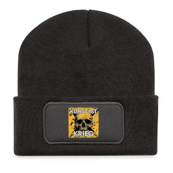 L’art, c’est la guerre – Crânes et crayons - Beanie recyclé à patch - charbon - Devant