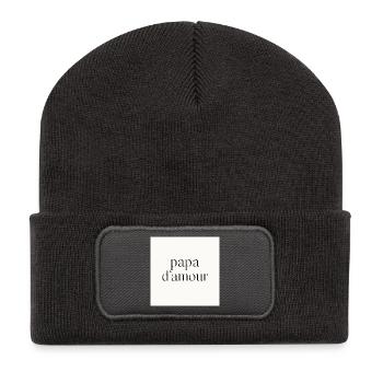 Papa der Liebe - Recycelte Patch Beanie - Dunkelgrau - Vorne