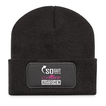 So gut kann nur eine Alice aussehen - Recycelte Patch Beanie - Dunkelgrau - Vorne