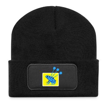 Funny DARTS and DART FROG design - Recycled Patch Beanie - black - Front