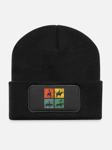 Voltigieren Reitsport Reiten Pferd Turnen - Recycelte Patch Beanie - Schwarz