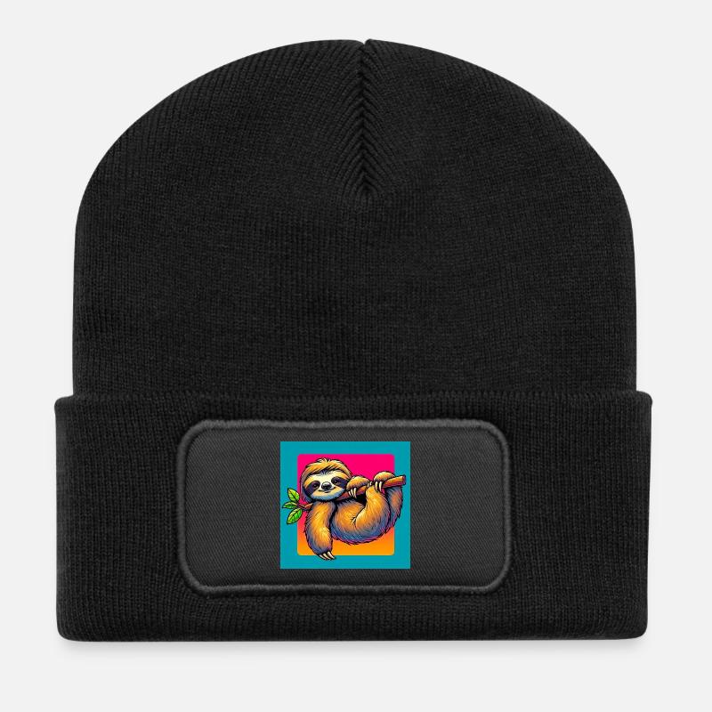 Faultier - Recycelte Patch Beanie - Schwarz