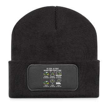 Driving a Tractor T-Shirt for Farmer - Recycled Patch Beanie - dark grey - Front