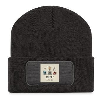 Coffee Code Design - Recycled Patch Beanie - dark grey - Front