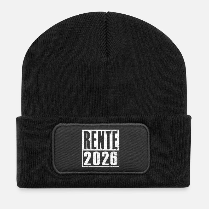 Rente 2026 Rentner Ruhestand Legende Geschenkidee - Recycelte Patch Beanie - Schwarz