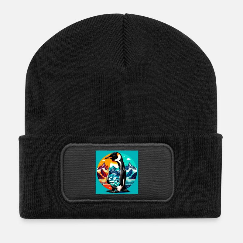 Pinguin - Recycelte Patch Beanie - Schwarz